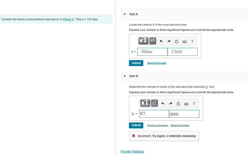 Figure 1 of 1 Consider the beam's cross -