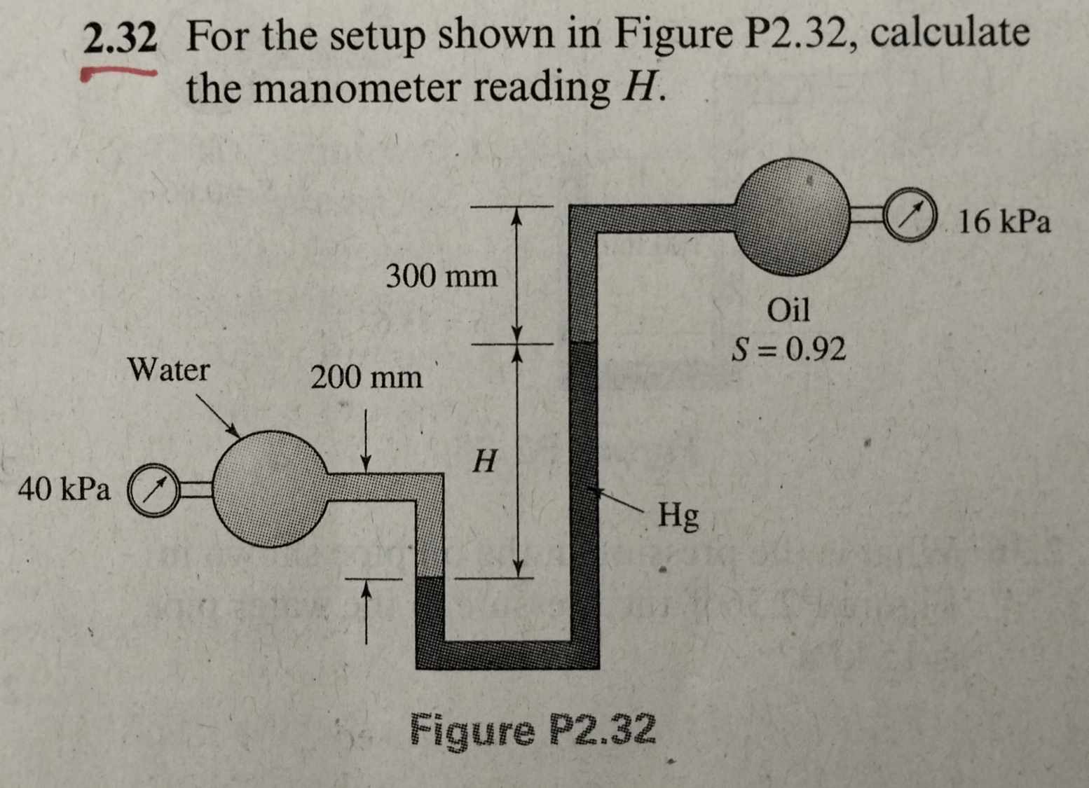 2 . 3 2 For the setup shown in Figure P 2 . 3 2 ,