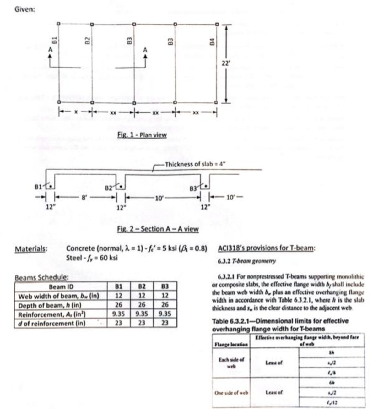 Per ACI - 3 1 8 , determine the effective flange