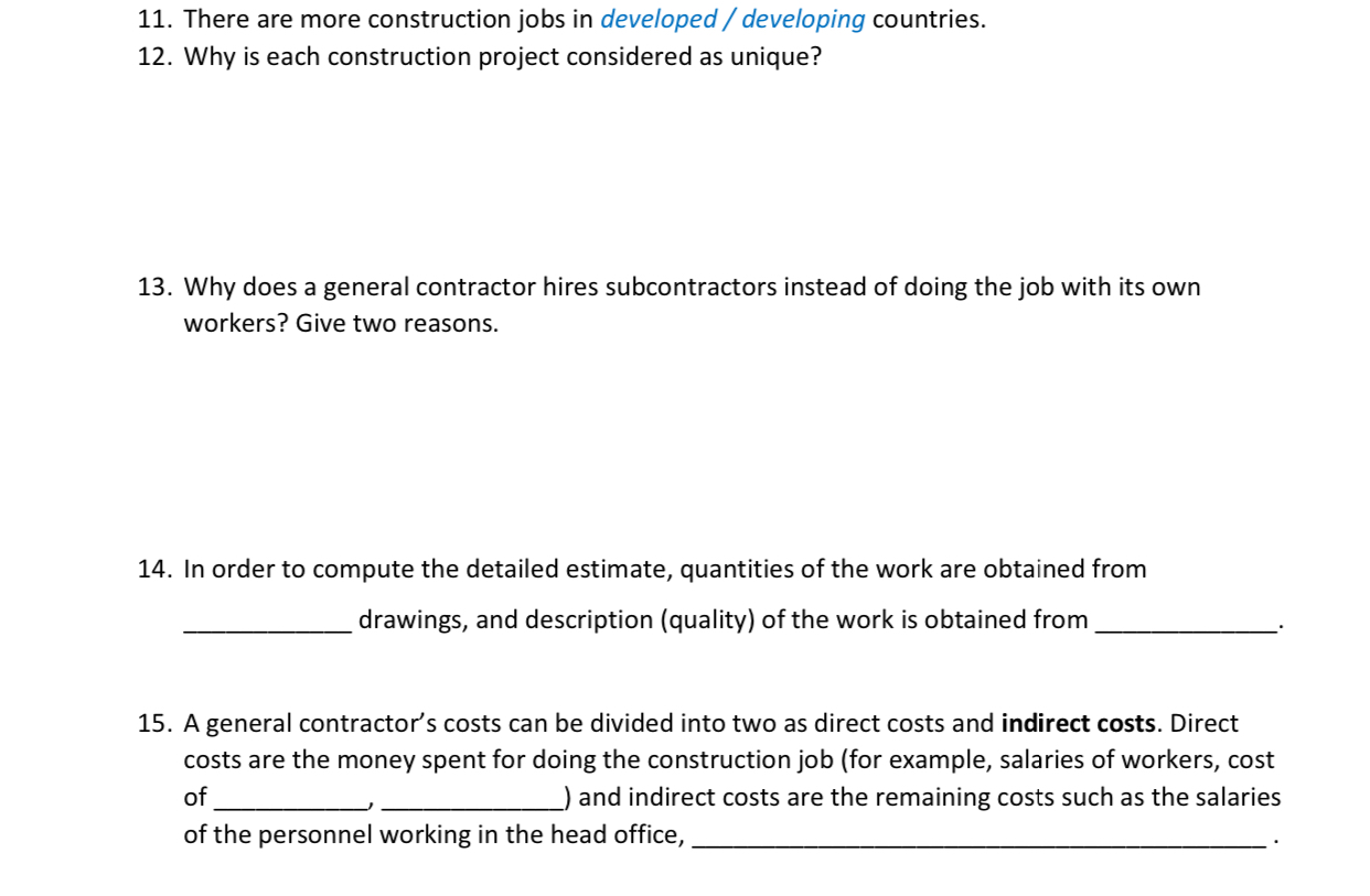 There are more construction jobs in developed /