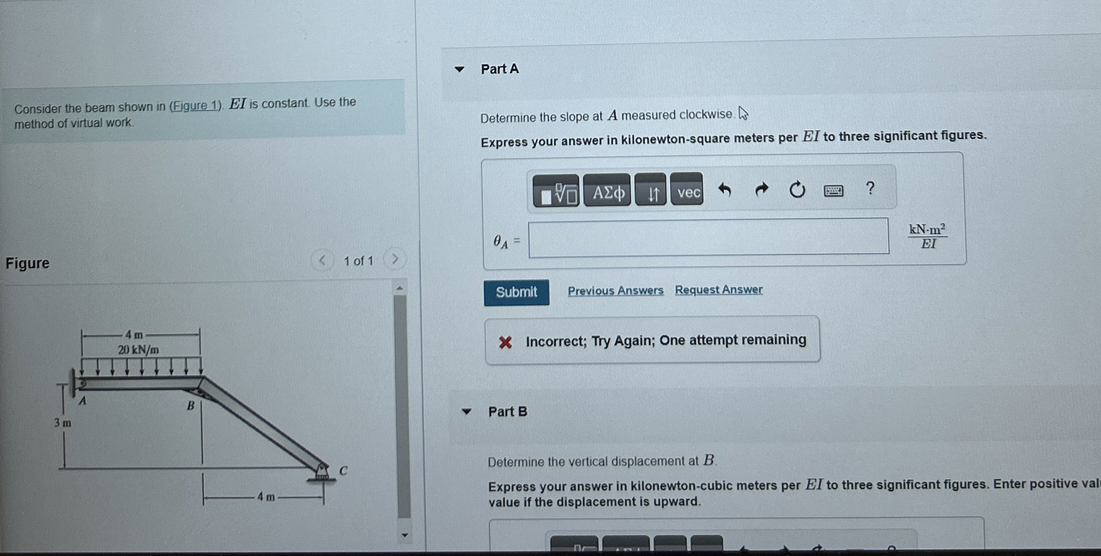 Consider the beam shown in ( Figure 1 ) E I is