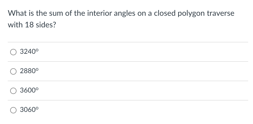 What is the sum of the interior angles on a