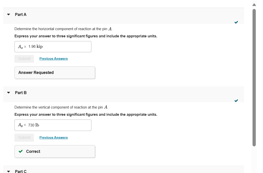Part A Determine the horizontal component of