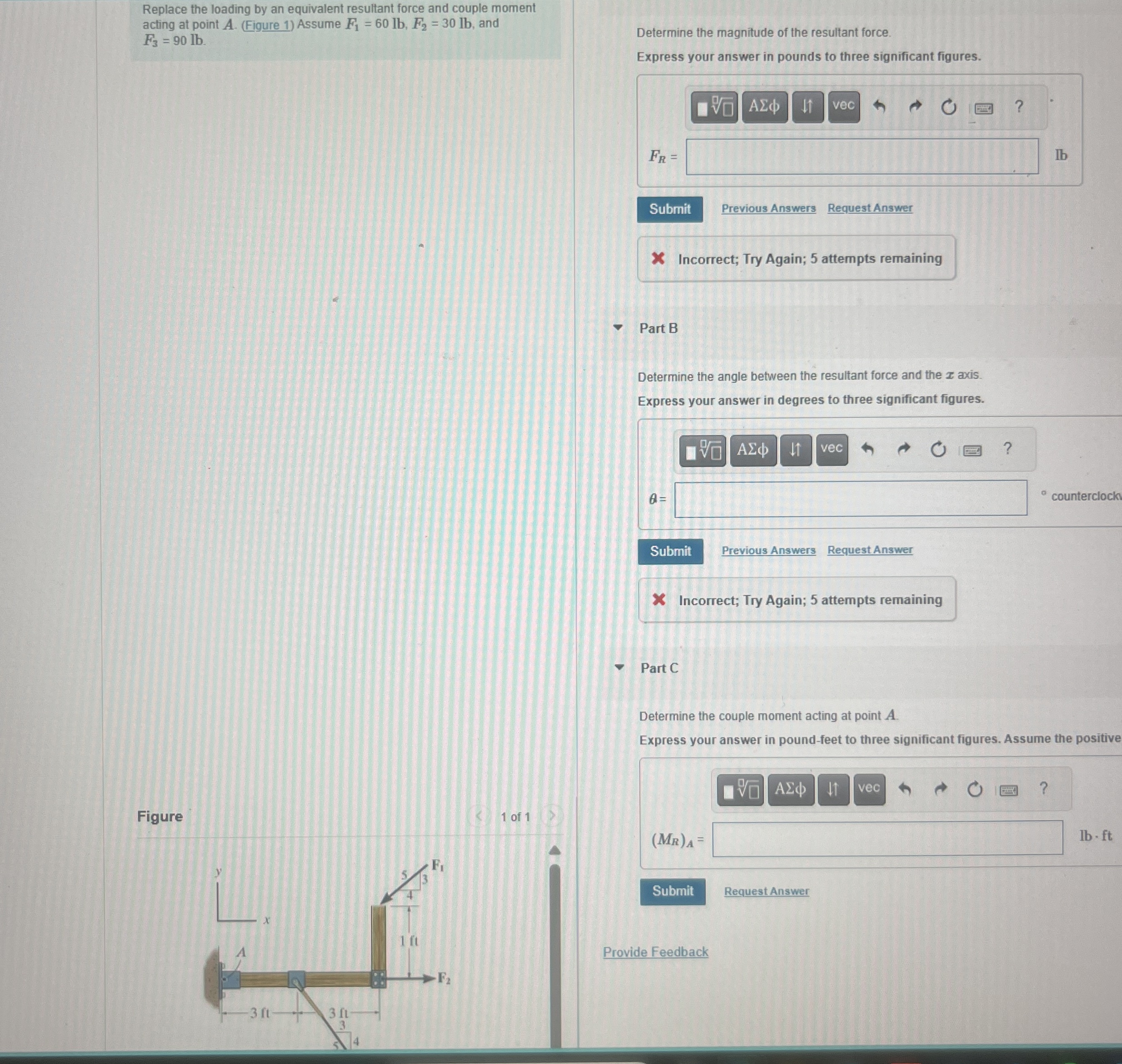Replace the loading by an equivalent resultant