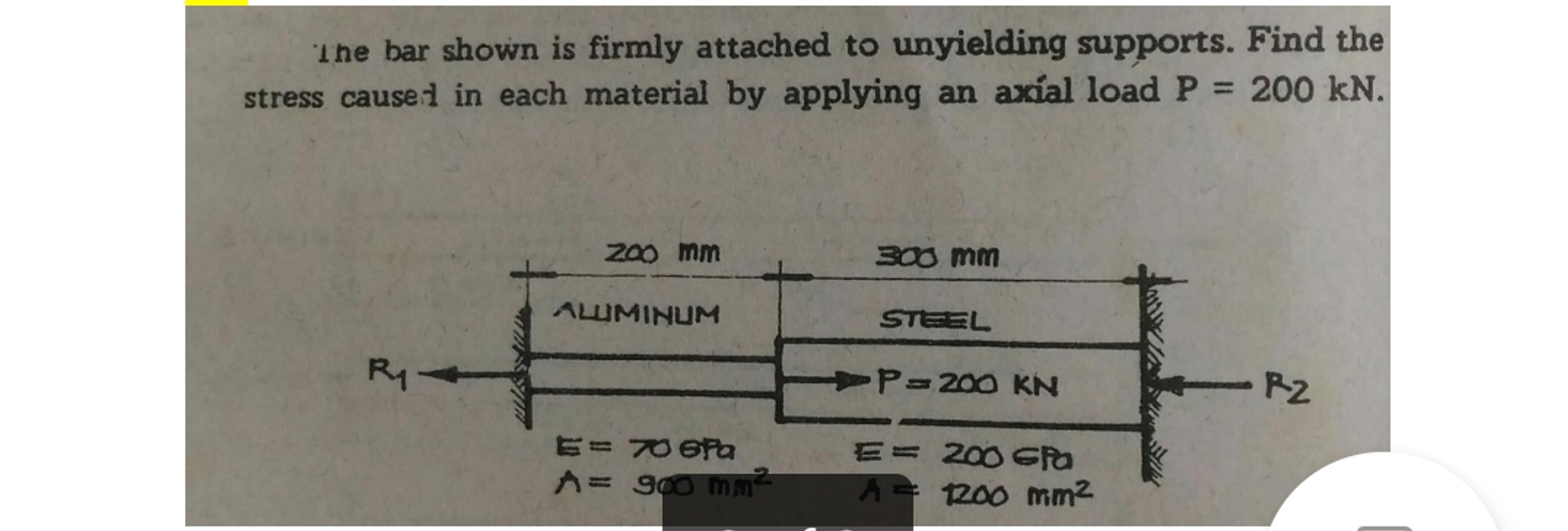 Ine bar shown is firmly attached to unyielding
