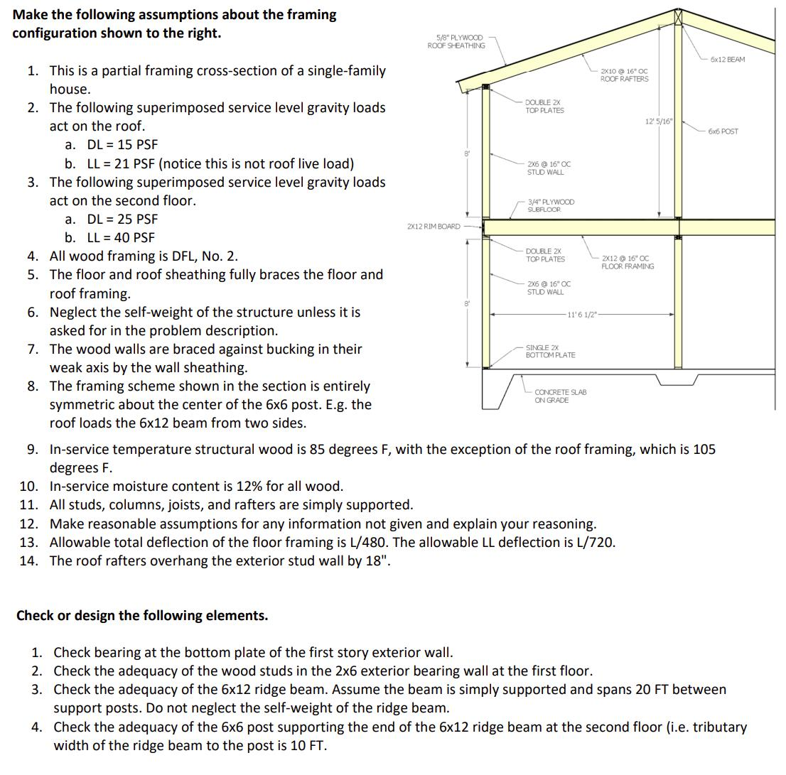Make the following assumptions about the framing