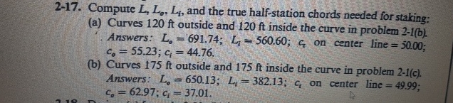 2 - 1 7 . Compute L , L o , L i , and the true