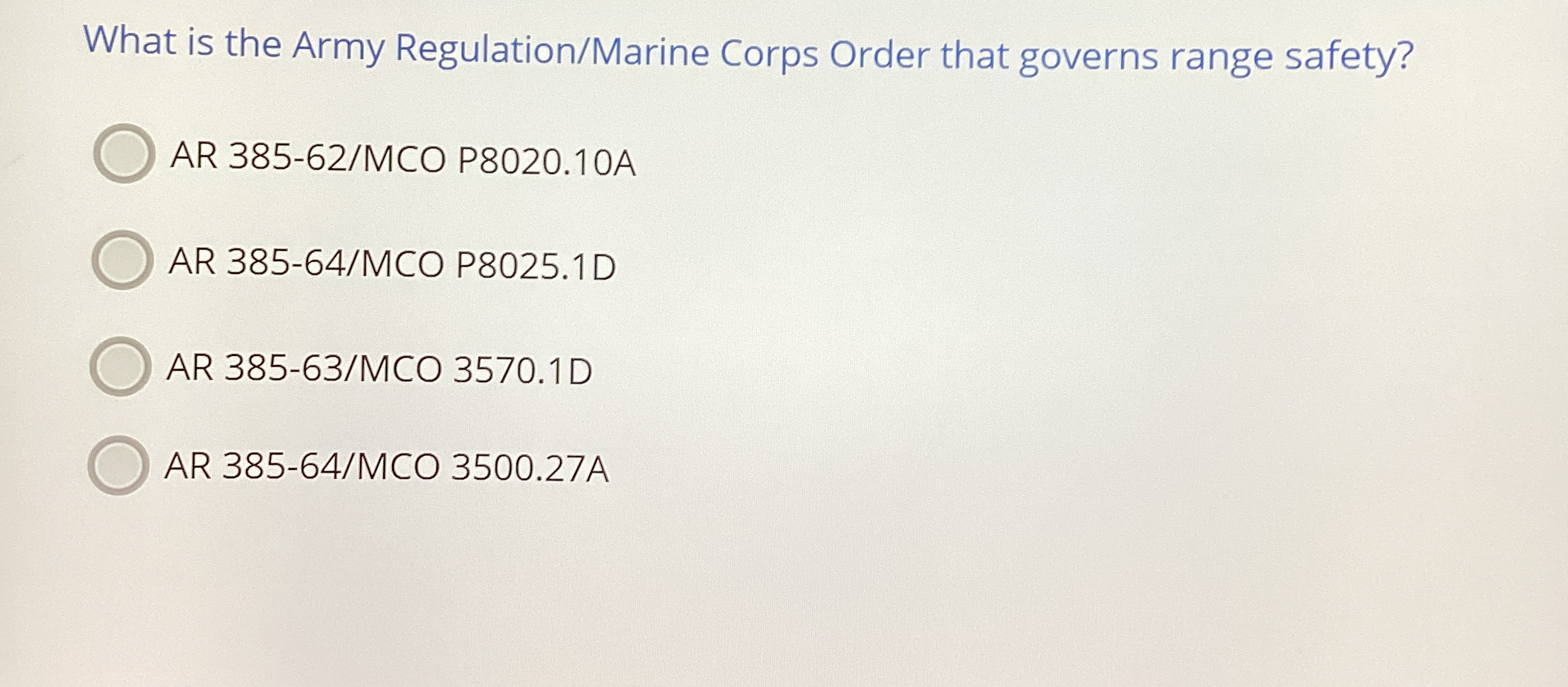 What is the Army Regulation / Marine Corps Order
