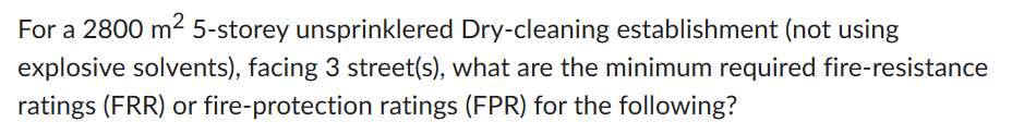 For a 2 8 0 0 m 2 5 - storey unsprinklered Dry -