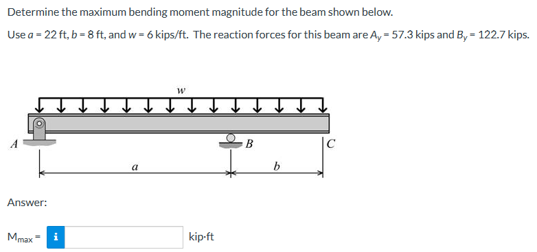 Determine the maximum bending moment magnitude