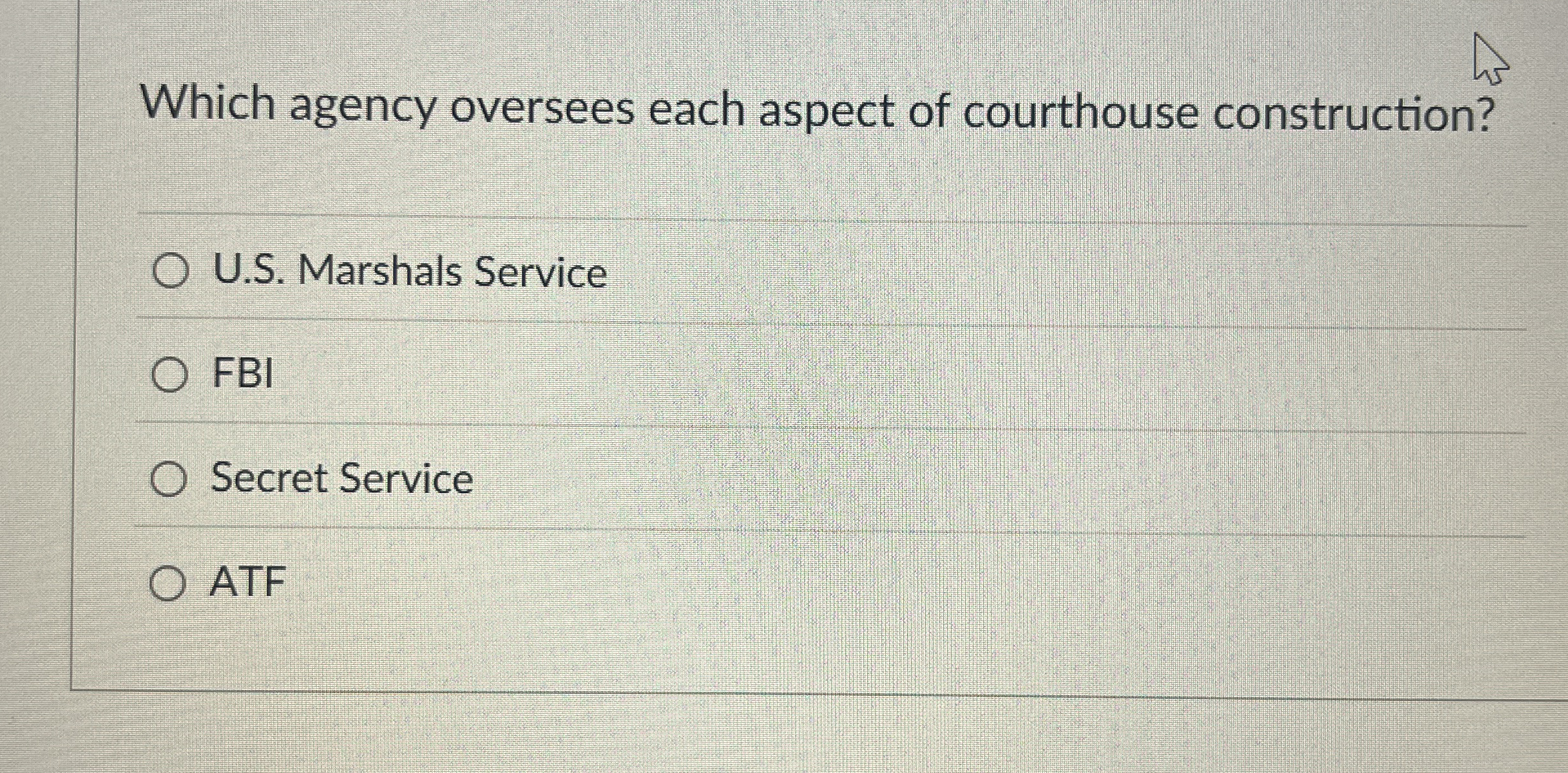 Which agency oversees each aspect of courthouse