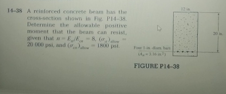1 4 - 3 8 A reinforced concrete beam has the