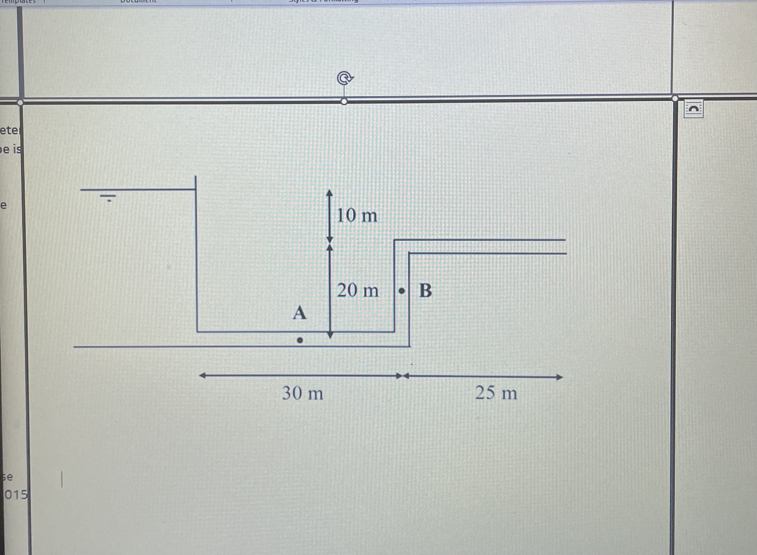 the pipe shown below is draining a reservoir and