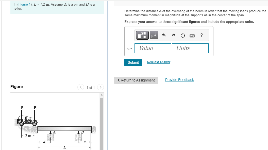 In ( Figure 1 ) , L = 7 . 2 m . Assume A is a pin