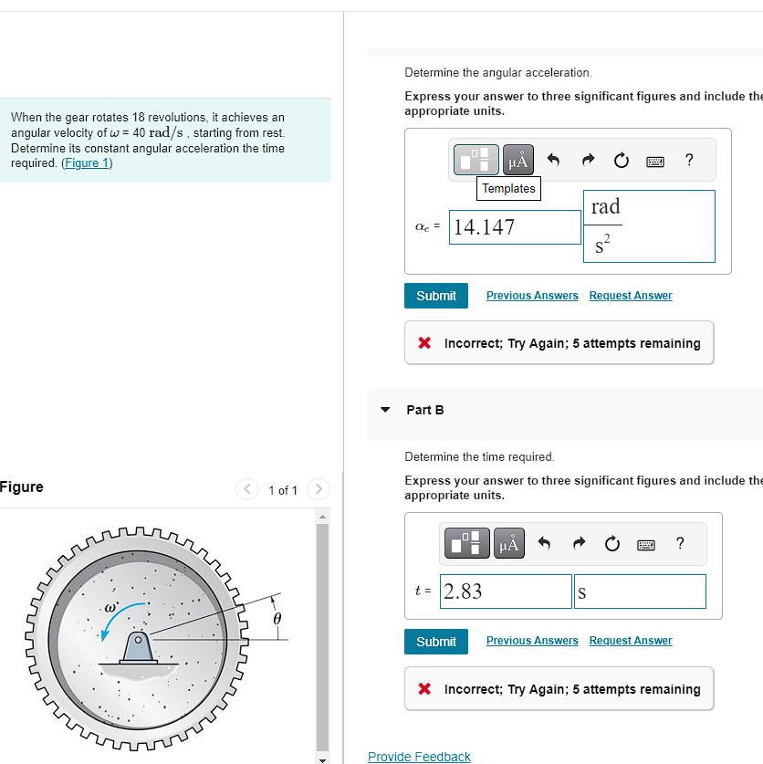 When the gear rotates 1 8 revolutions, it