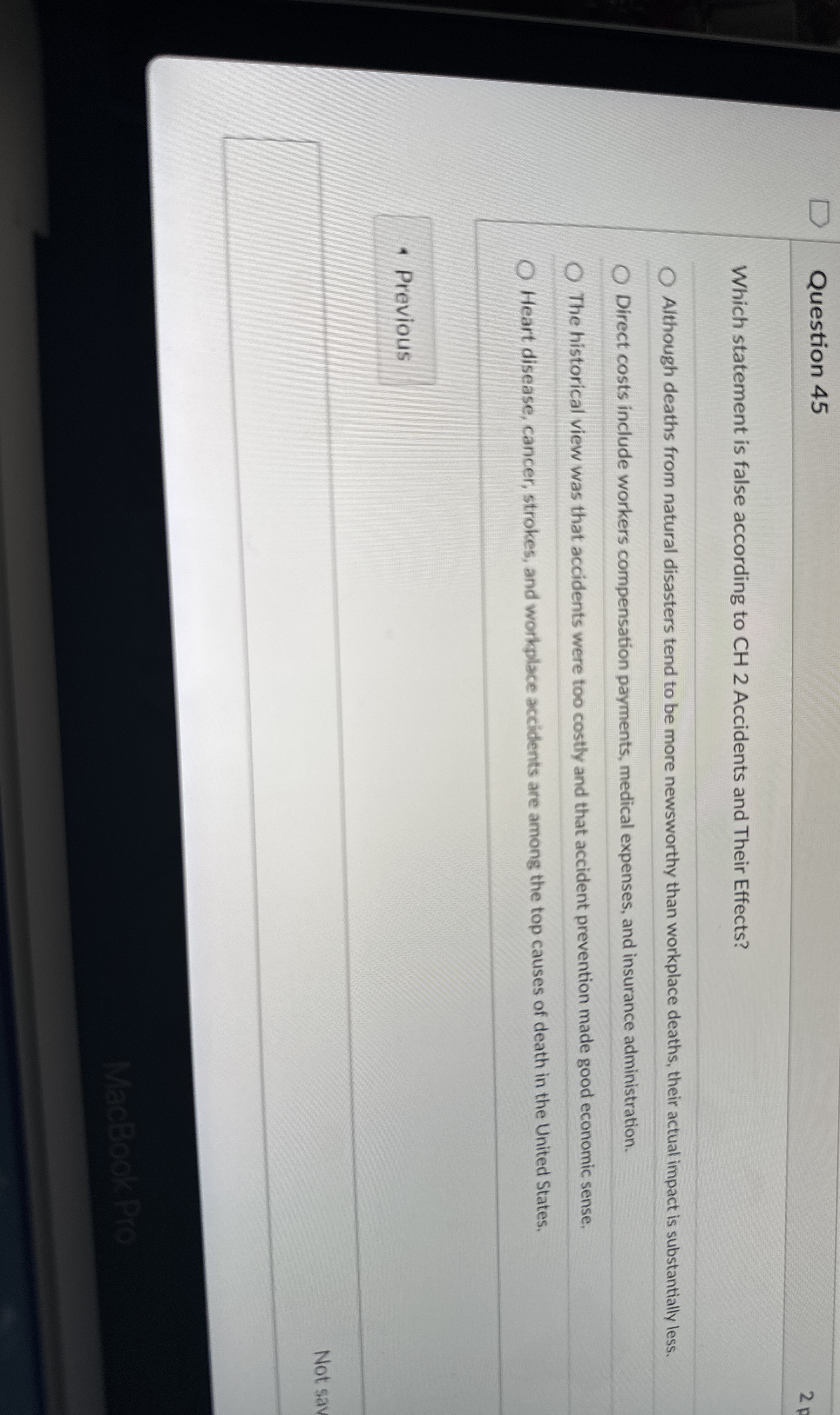 Question 4 5 Which statement is false according