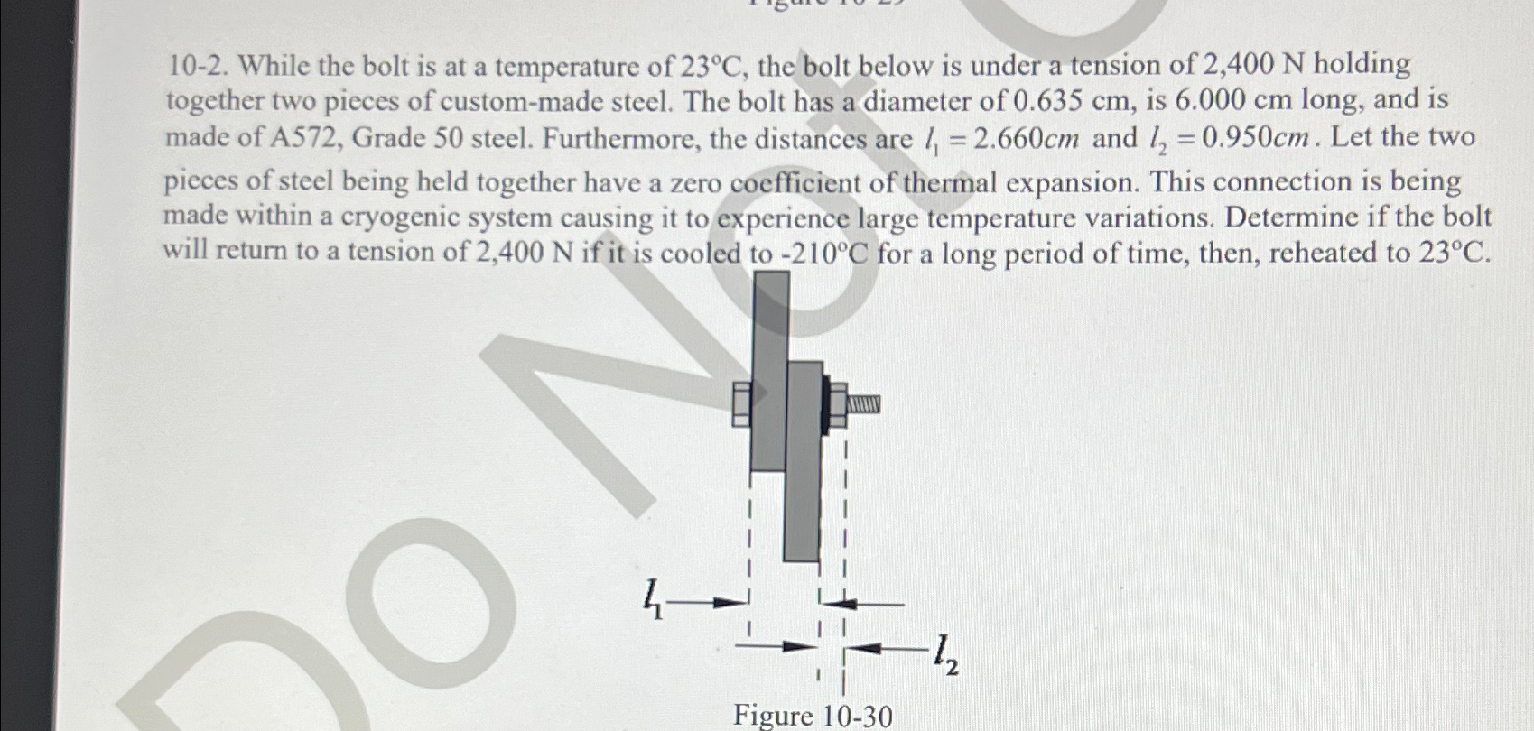 1 0 - 2 . While the bolt is at a temperature of 2