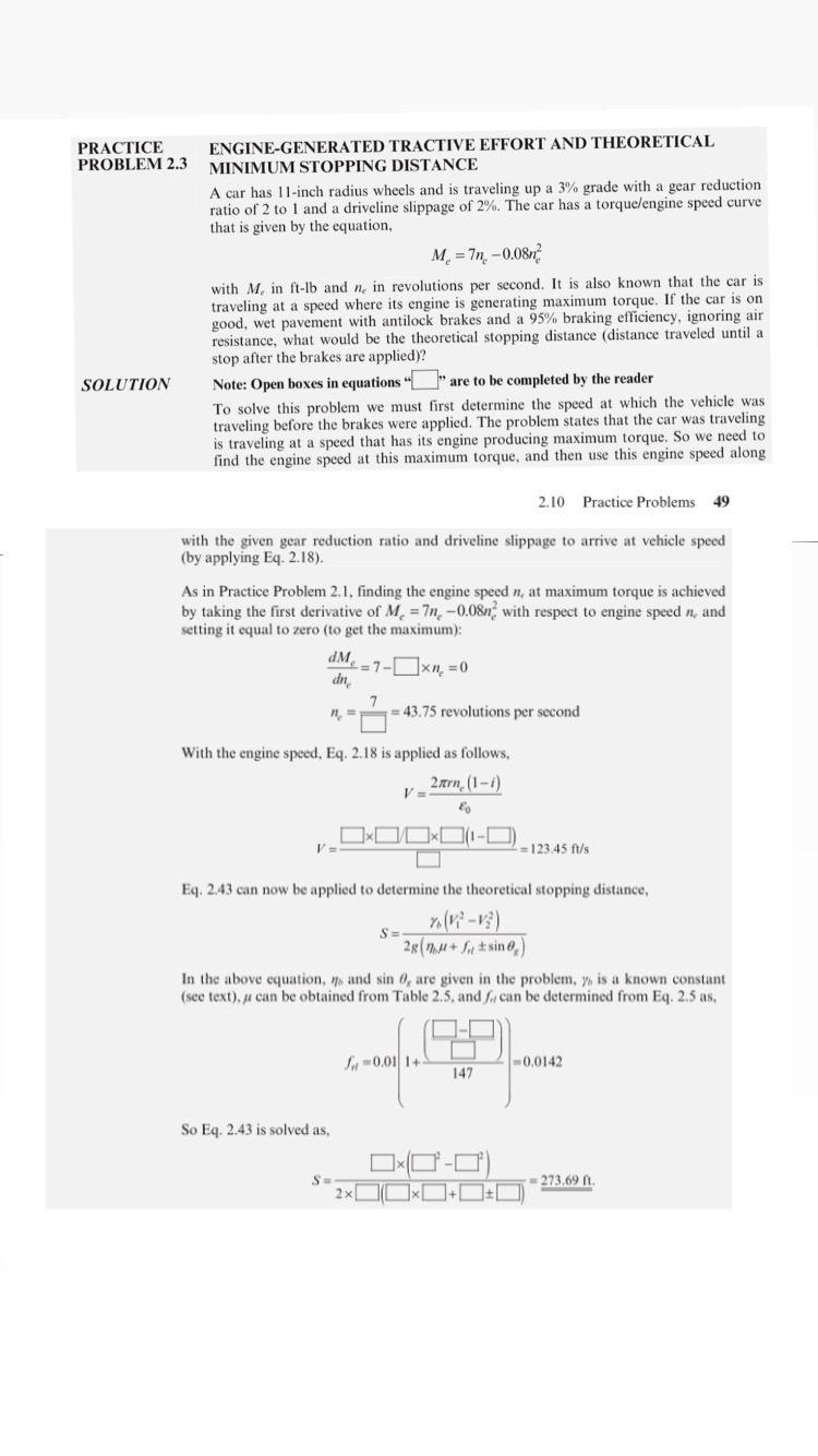 PRACTICE ENGINE - GENERATED TRACTIVE EFFORT AND