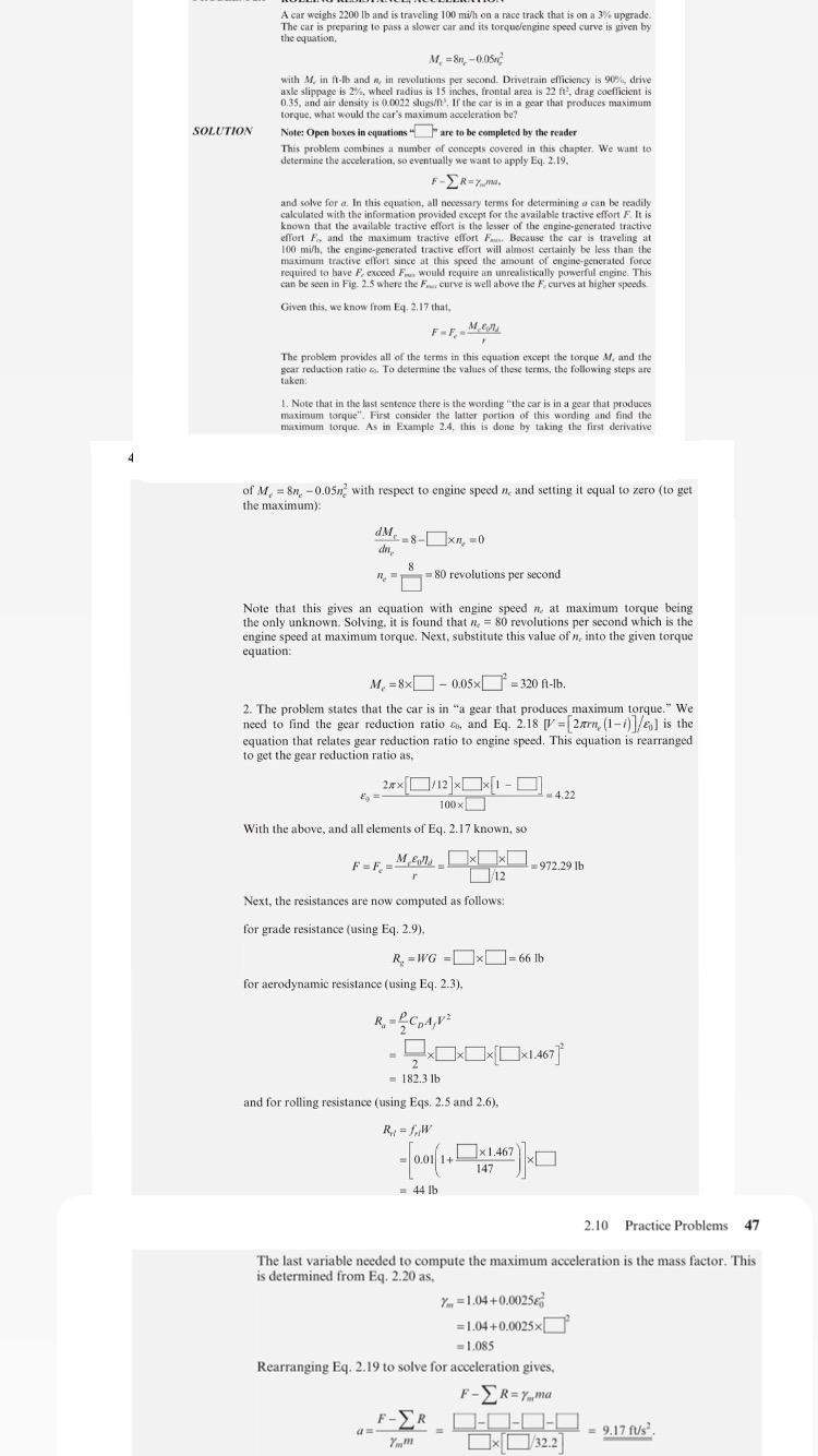 A car weighs 2 2 0 0 l b and is traveling 1 0 0 m