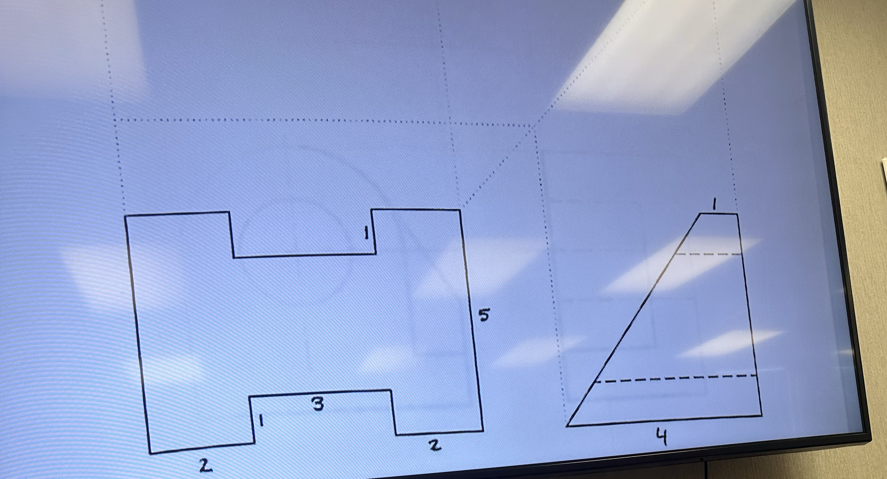 Given two complete views, sketch the missing