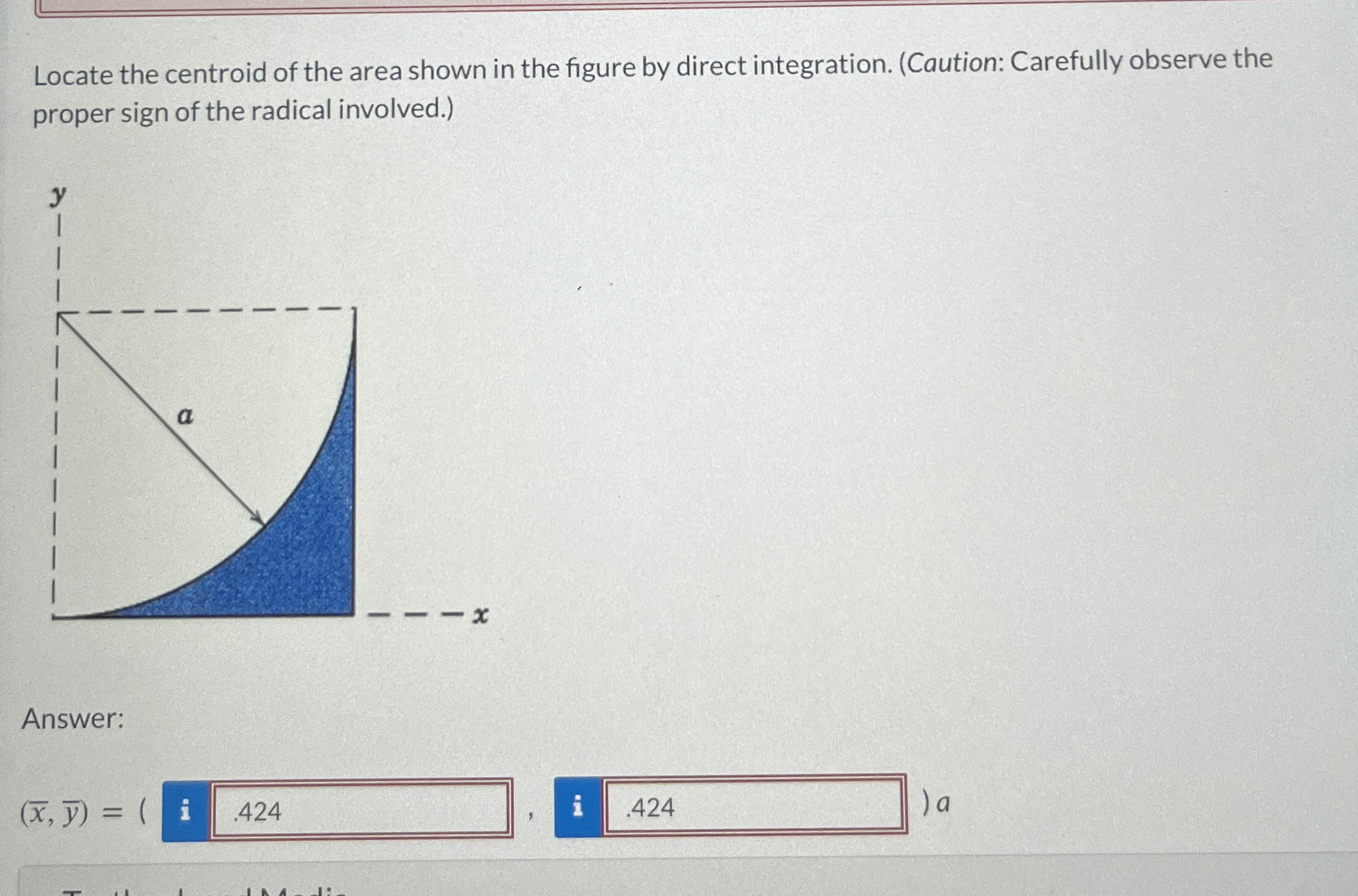 Locate the centroid of the area shown in the