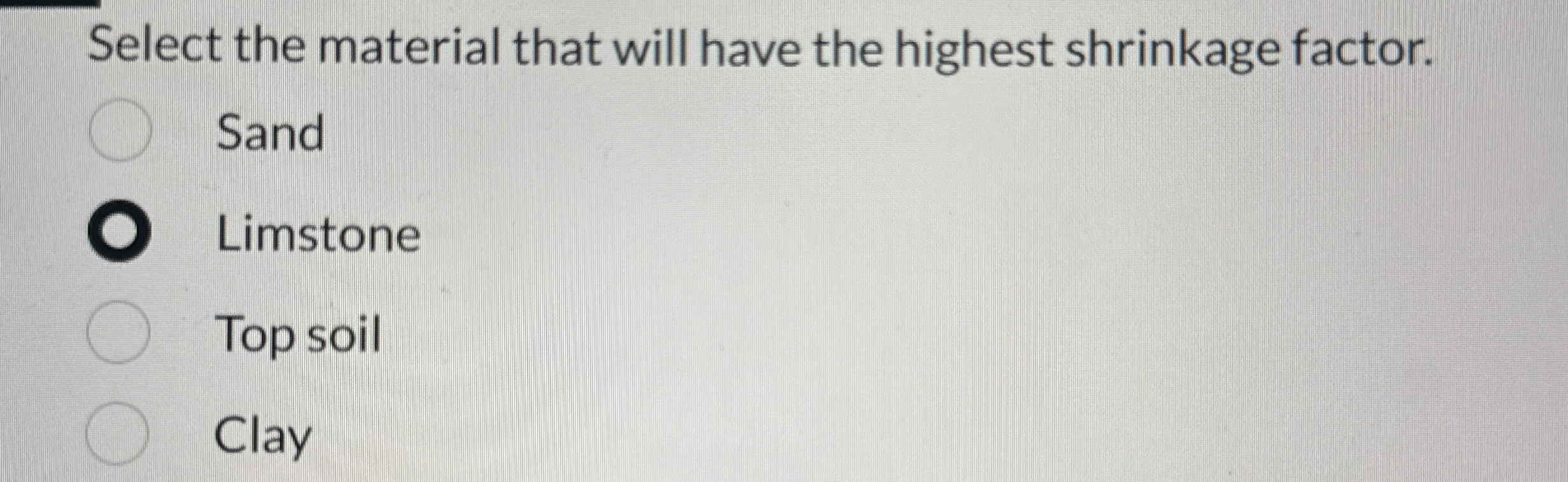 Select the material that will have the highest