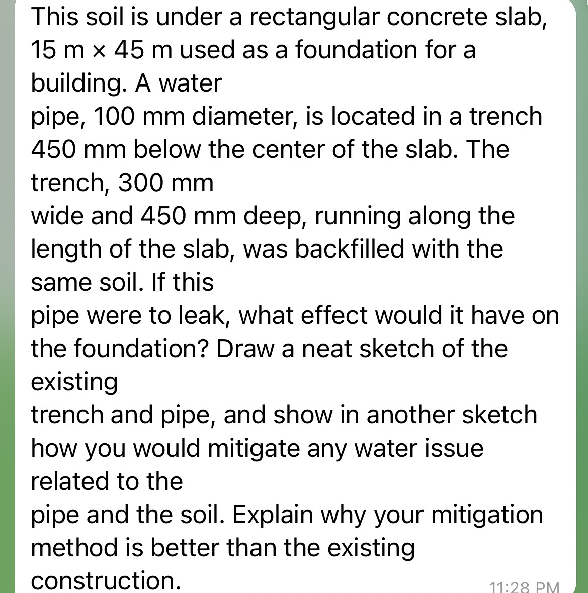 This soil is under a rectangular concrete slab, 1