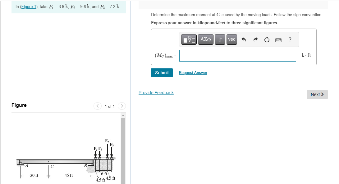 I n ( Figure 1 ) , take F 1 = 3 . 6 k , F 2 = 9 .