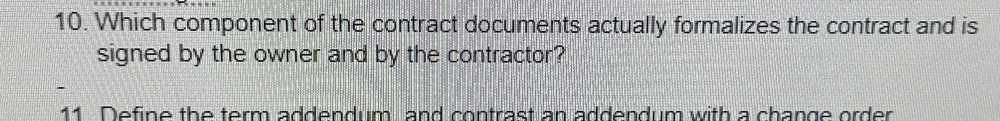 Which component of the contract documents
