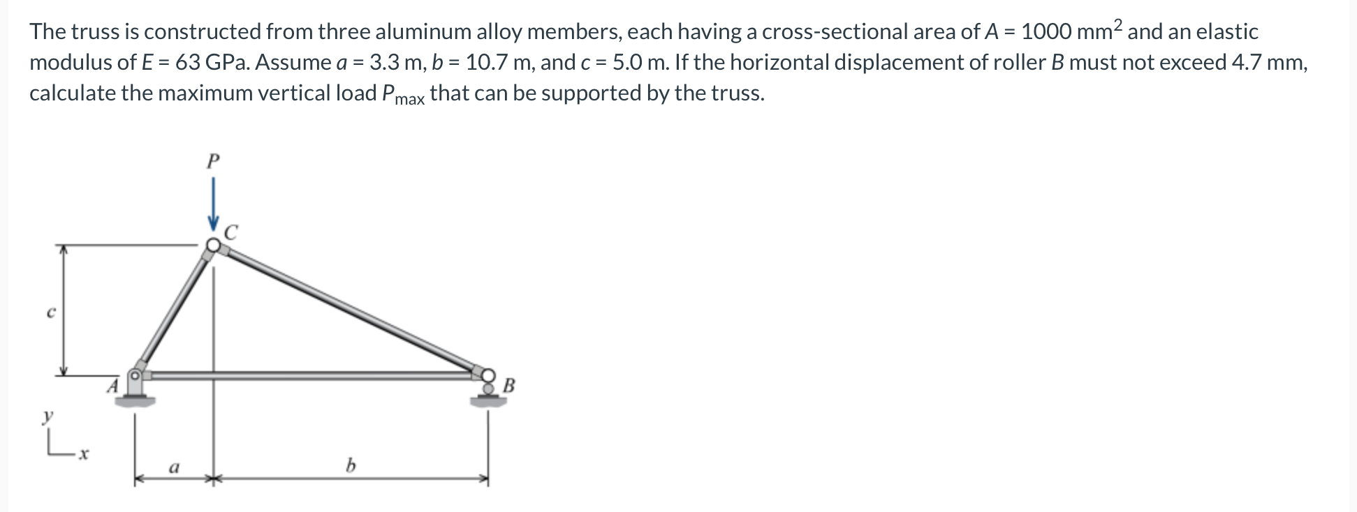 The truss is constructed from three aluminum