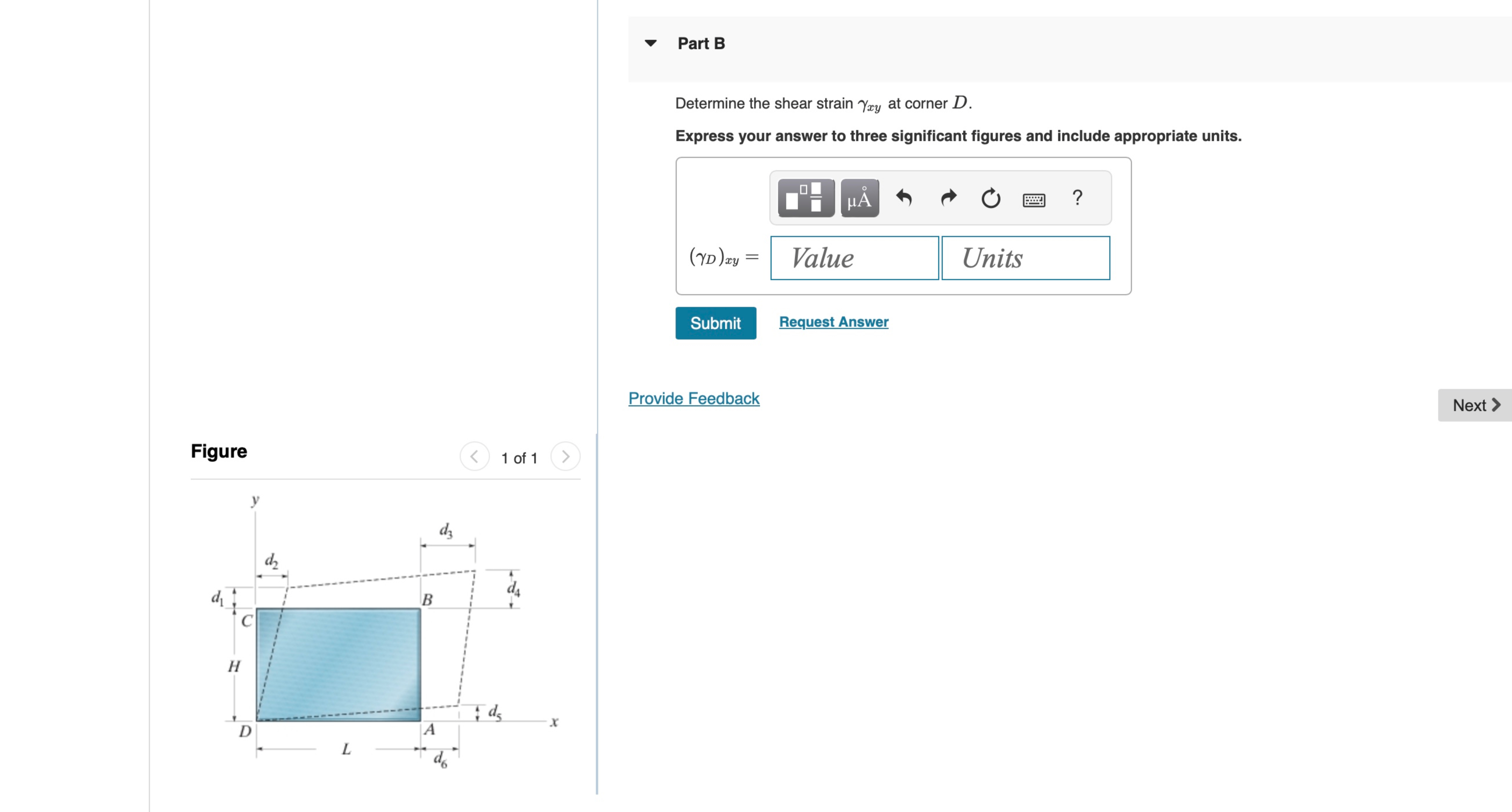 The plastic distorts as shown by the dashed