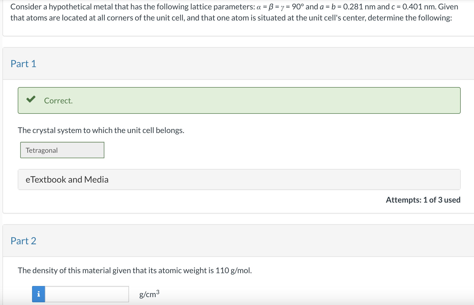 Consider a hypothetical metal that has the