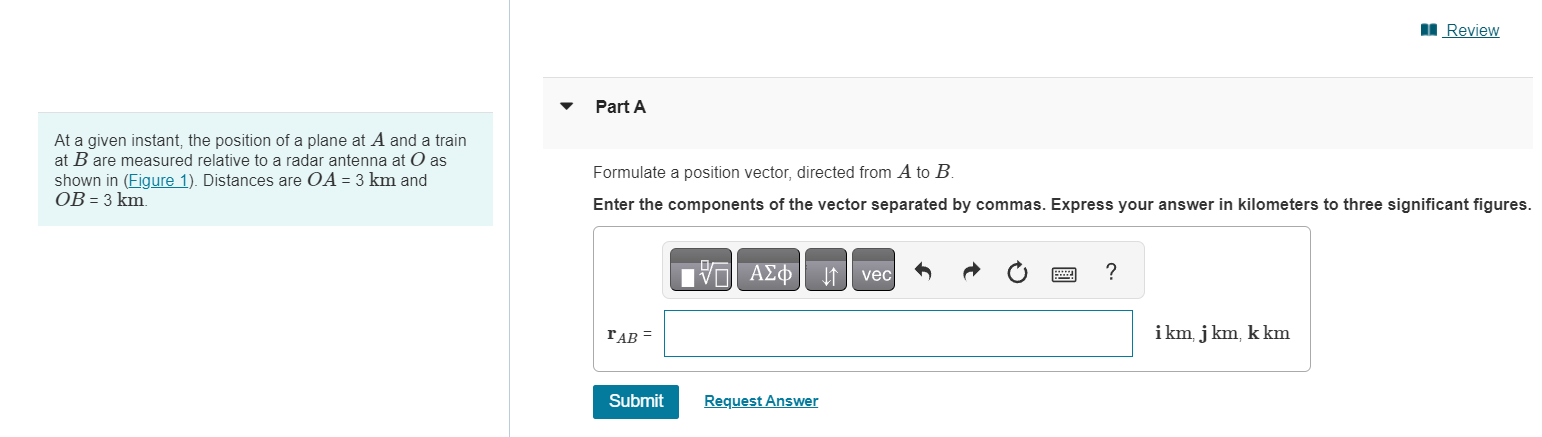 At a given instant, the position of a plane at A