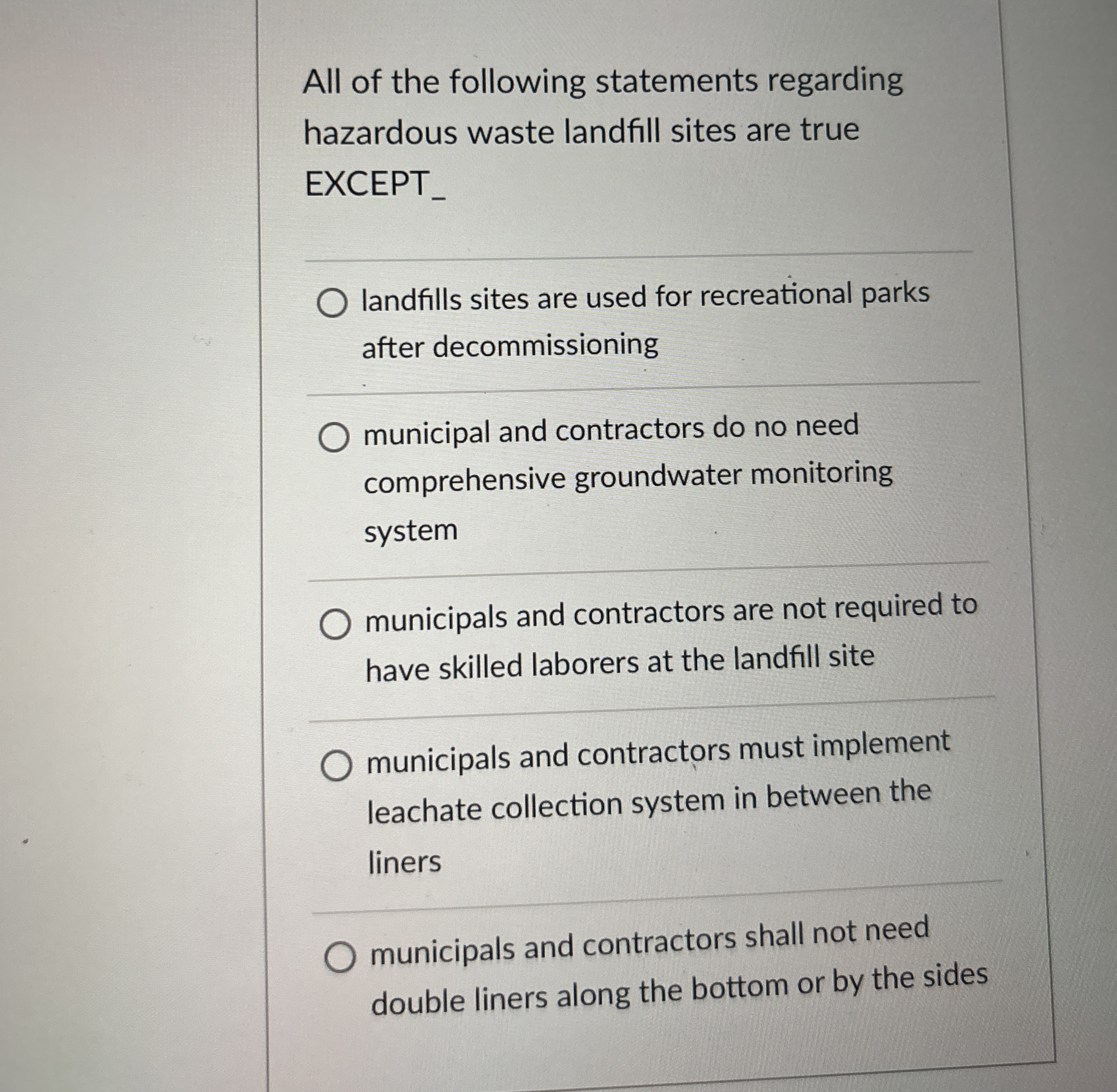 All of the following statements regarding