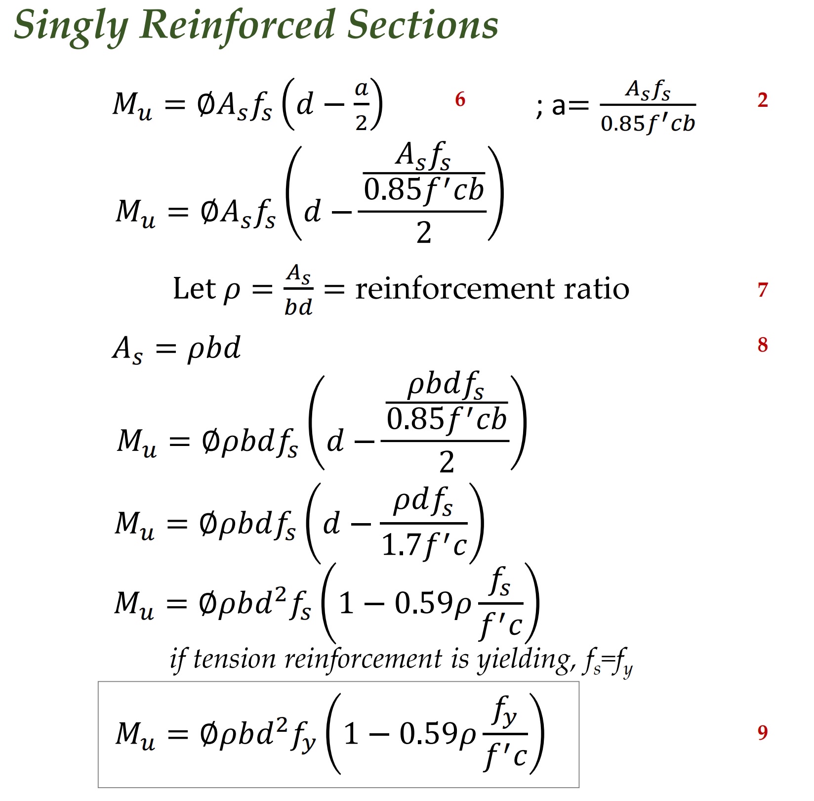 what is the Step by step derivation of the