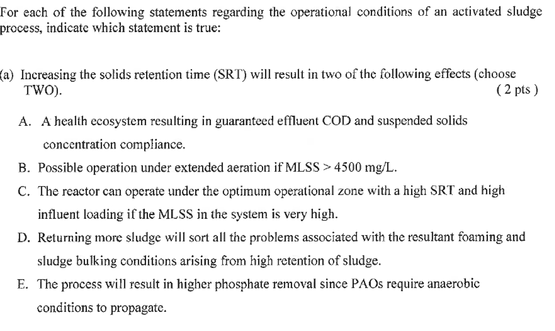 For each of the following statements regarding