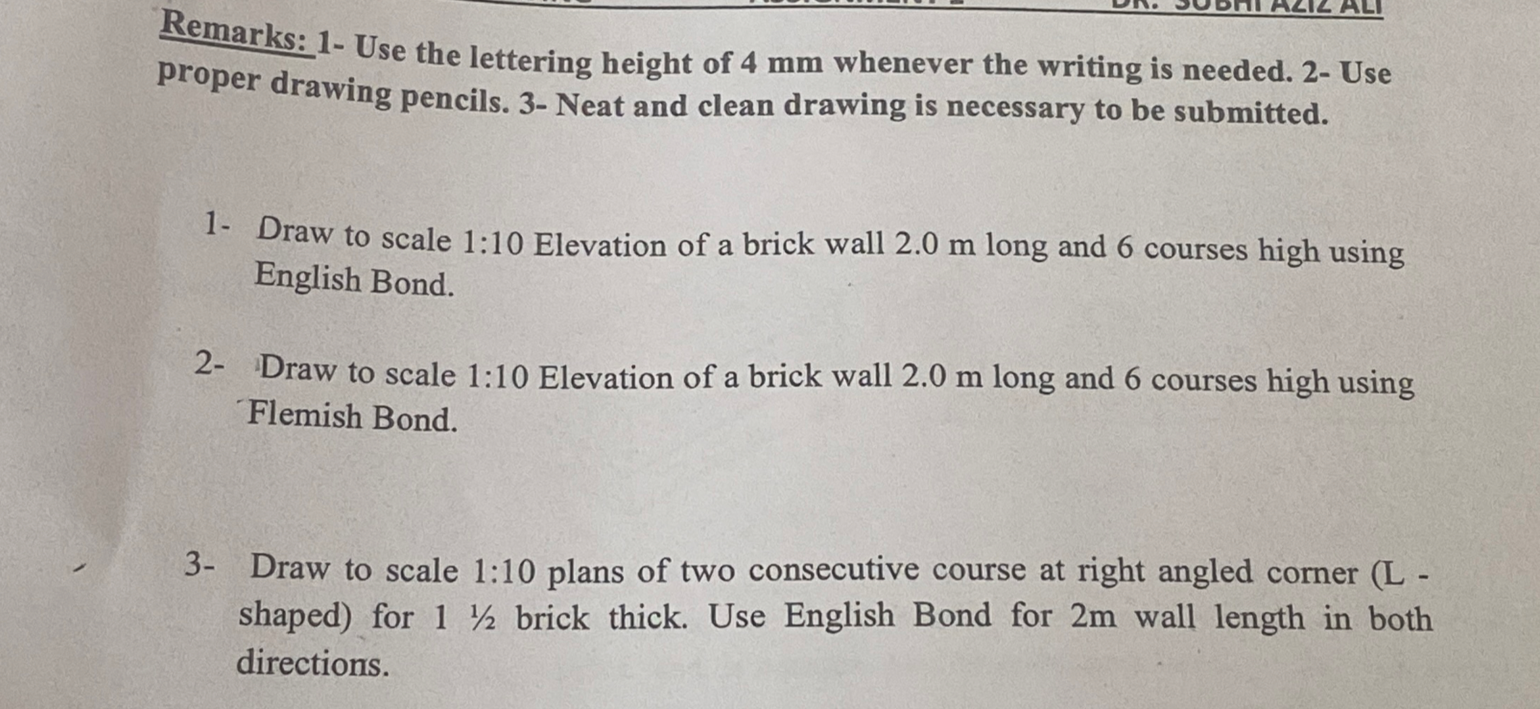 Remarks: 1 - Use the lettering height of 4 m m