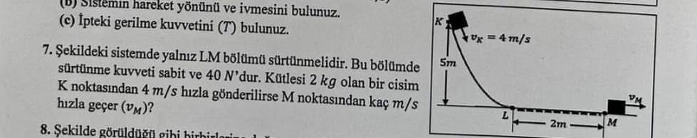 7 . In the system shown in the figure, only the