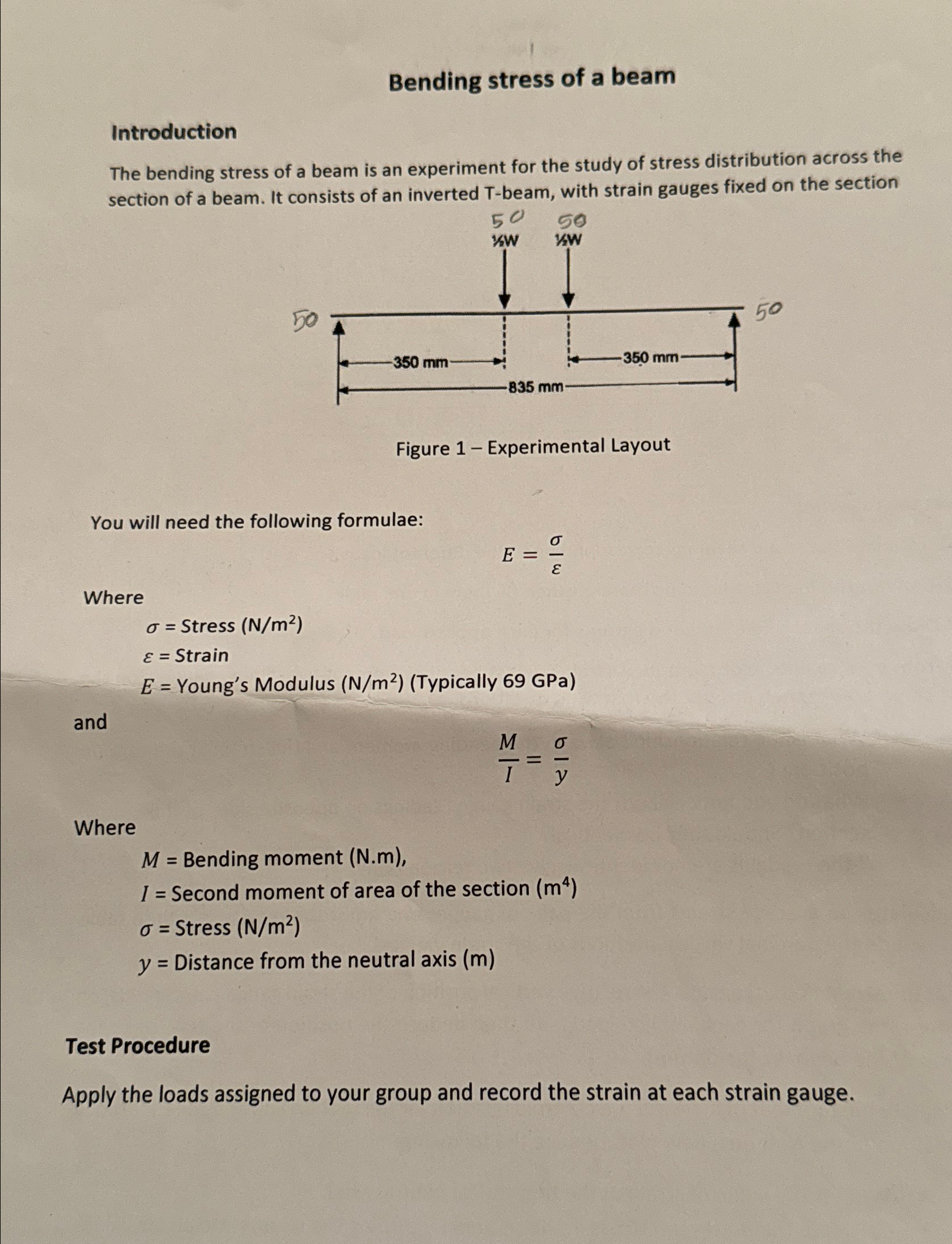 Bending stress of a beam Introduction The bending