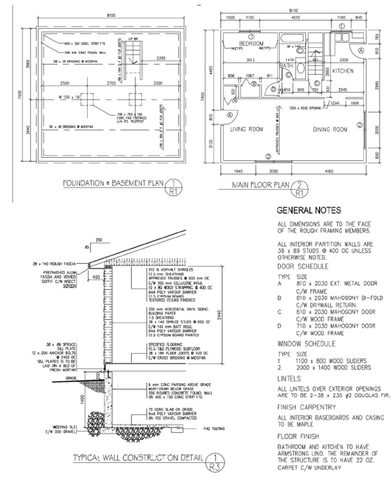 GENERAL NOTES ALL OMENSIONS ARE TO THE FACE OF