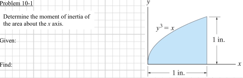 Problem 1 0 - 1 Determine the moment of inertia