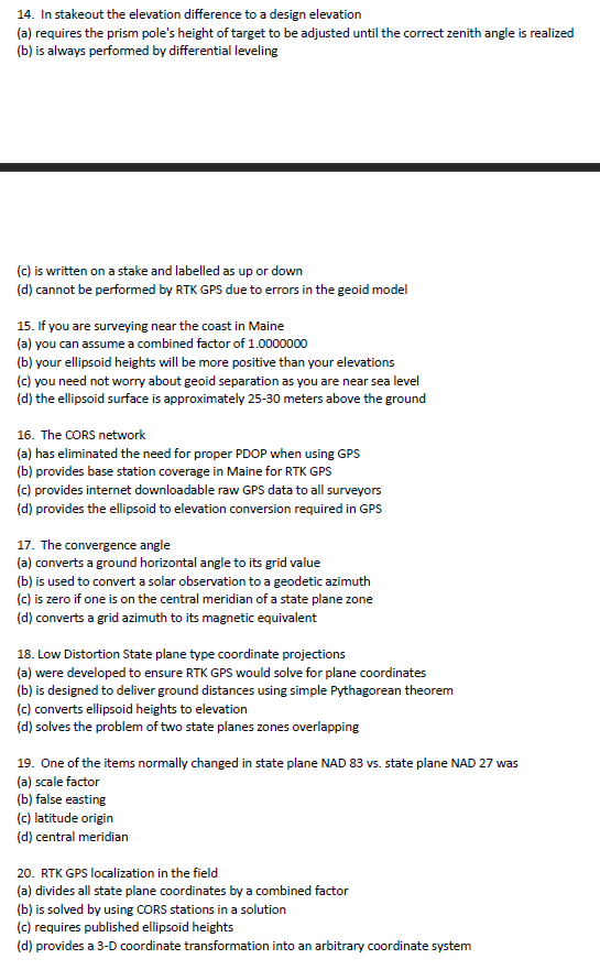 In stakeout the elevation difference to a design