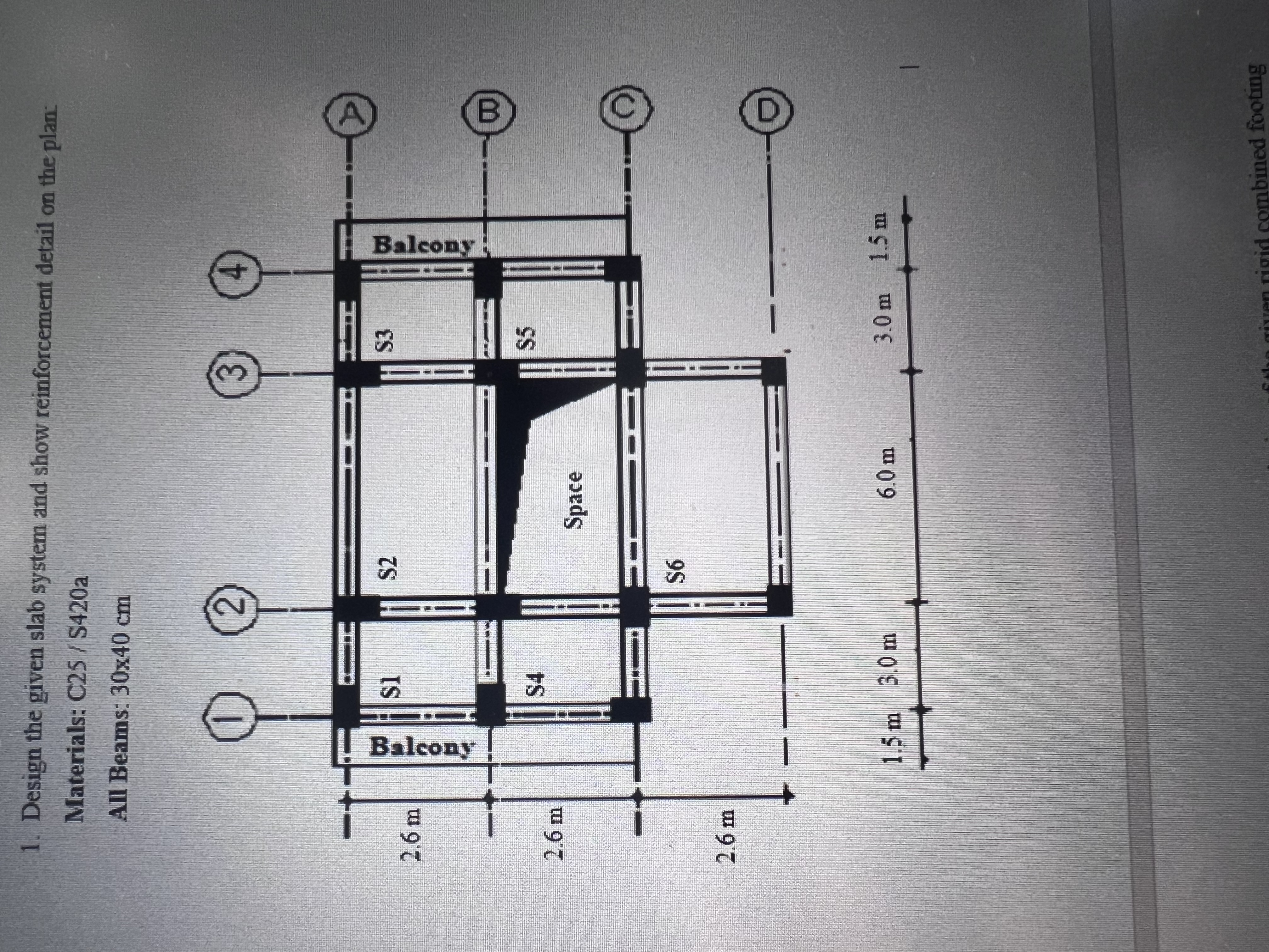 Design the given slab system and show