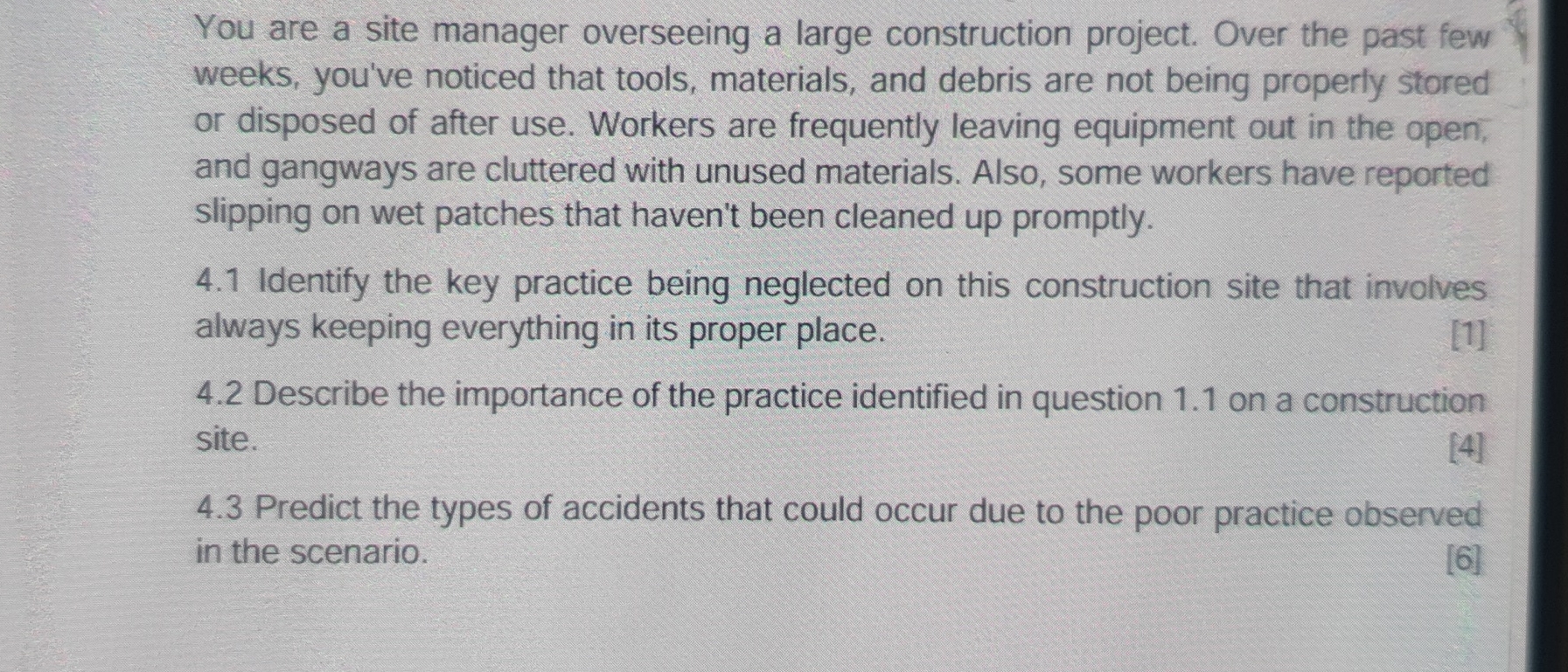 You are a site manager overseeing a large