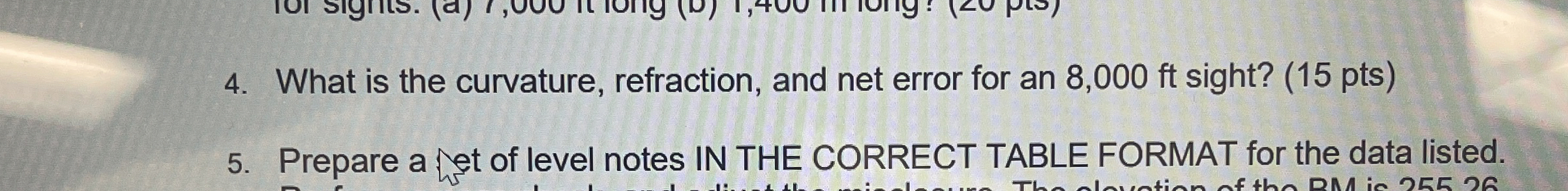 What is the curvature, refraction, and net error