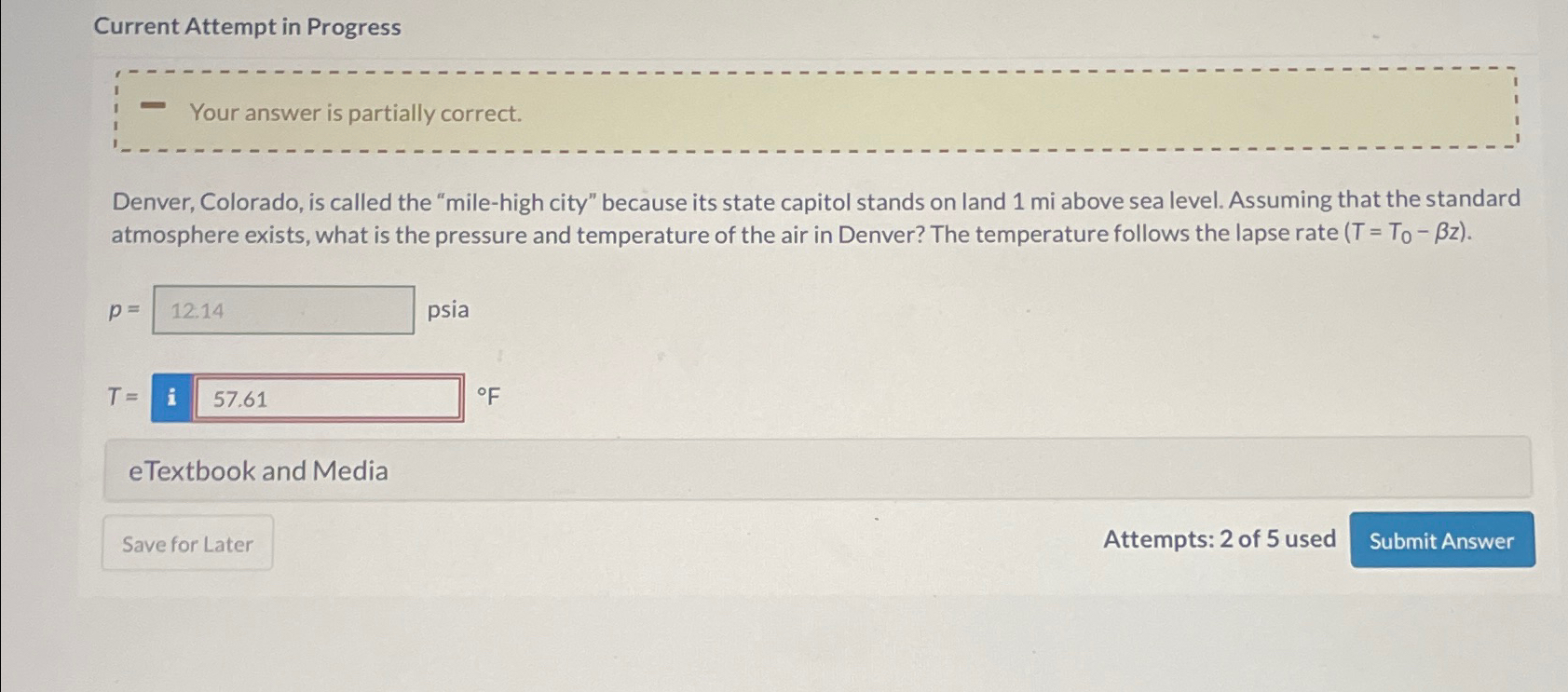 Current Attempt in Progress Your answer is