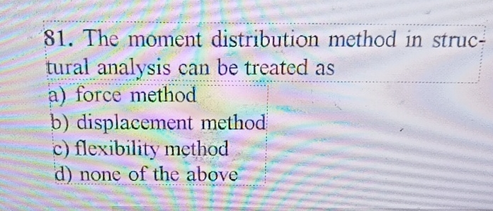 The moment distribution method in struc - tural