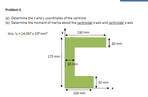 Problem 6 ( a ) Determine the x and y coordinates