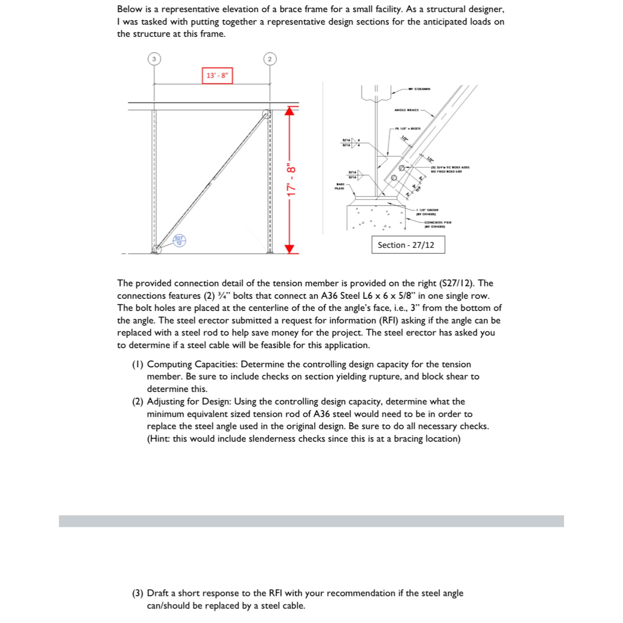 Below is a representative elevation of a brace