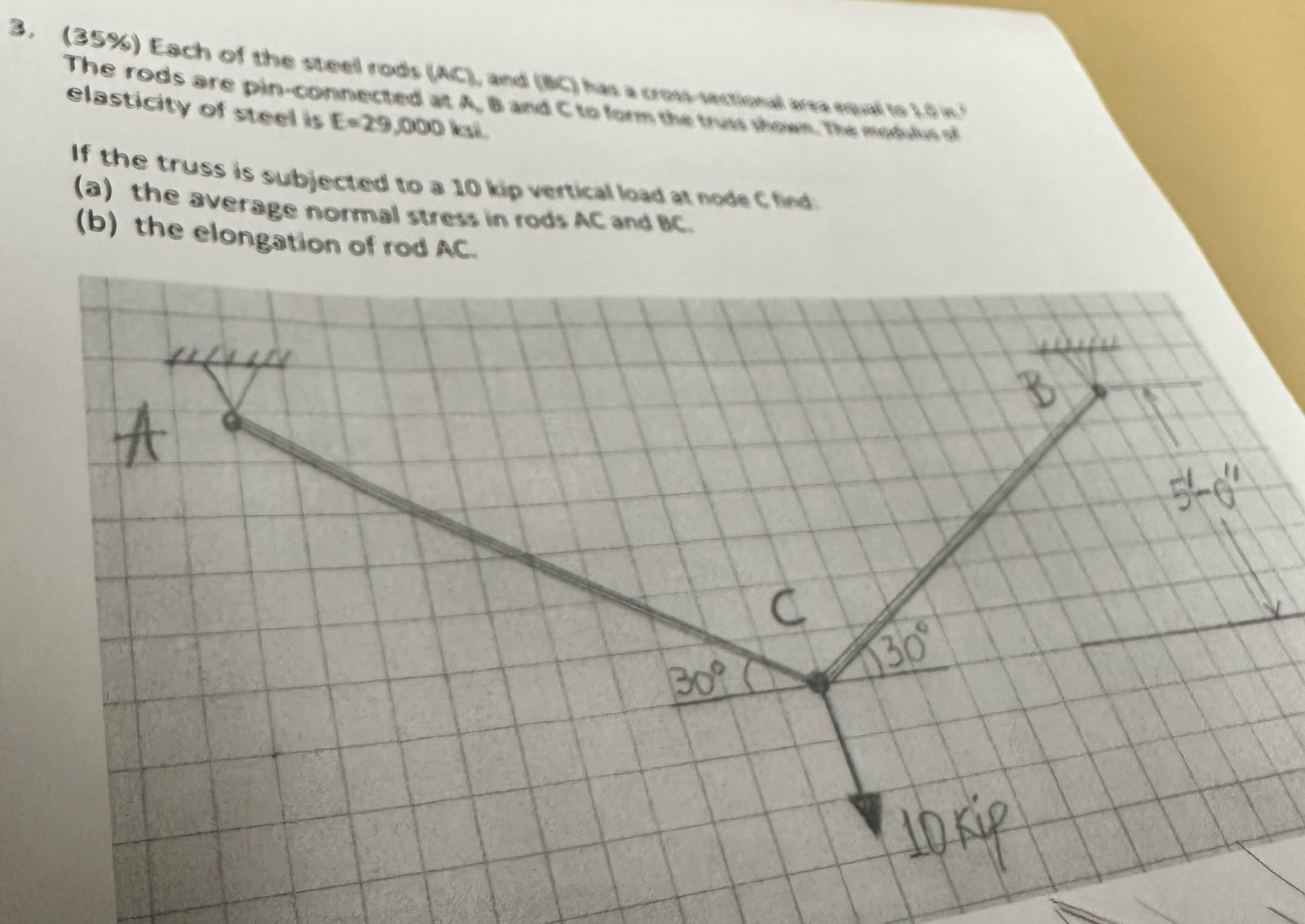 elasticity of steel is E = 2 9 , 0 0 0 k l . If